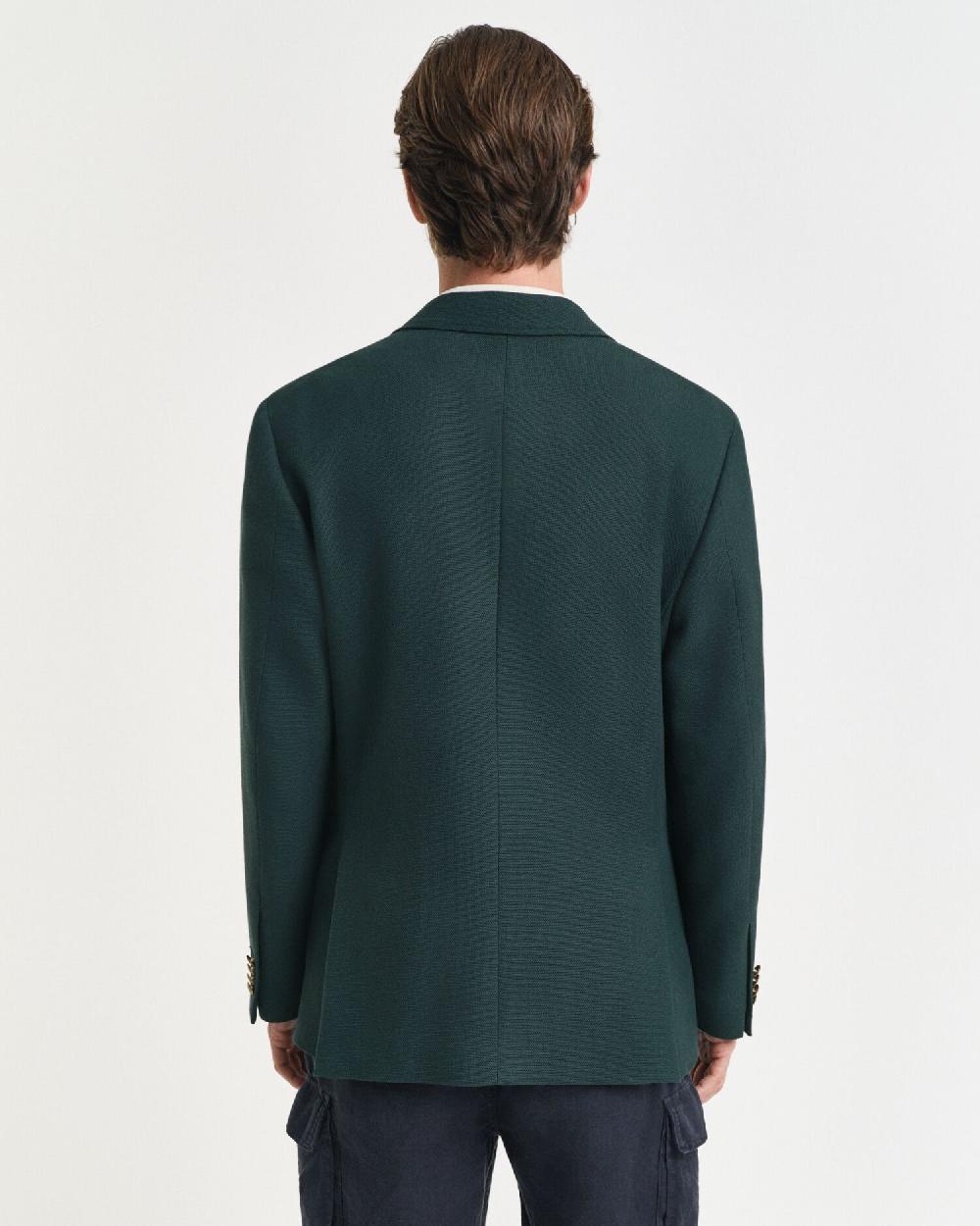Gant Slim Fit Cotton Club Blazer Tartan Green