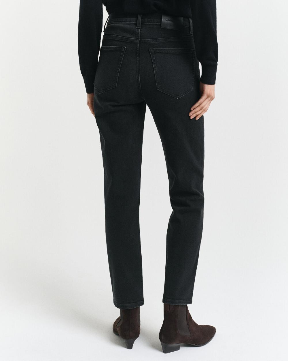 Gant Slim Fit Cropped Black Jeans Black Worn In