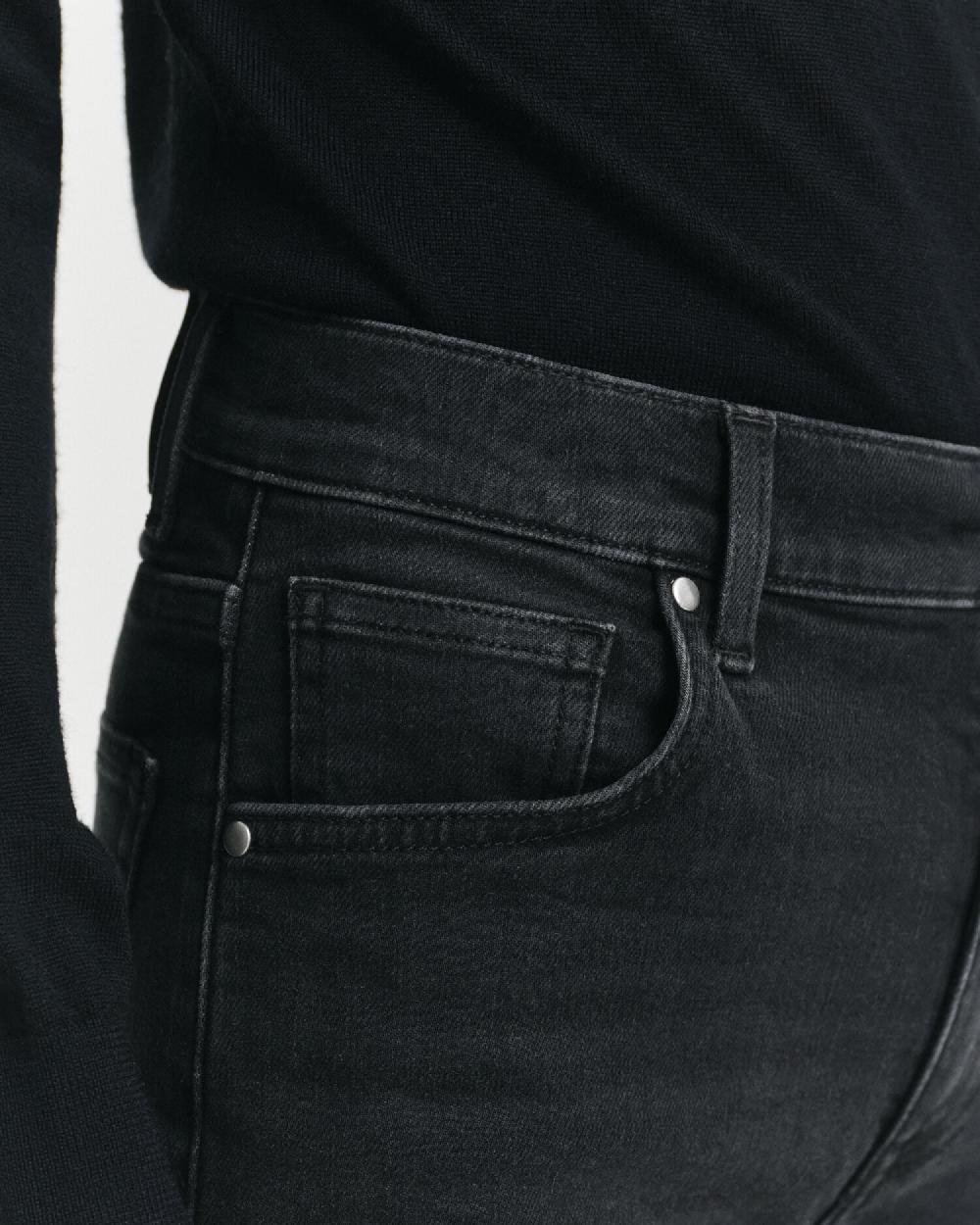 Gant Slim Fit Cropped Black Jeans Black Worn In