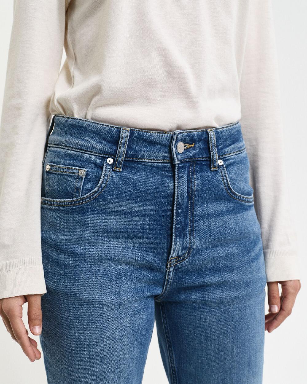 Gant Slim Fit Flared Jeans Mid Blue Archive
