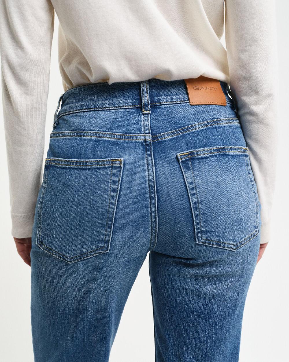 Gant Slim Fit Flared Jeans Mid Blue Archive