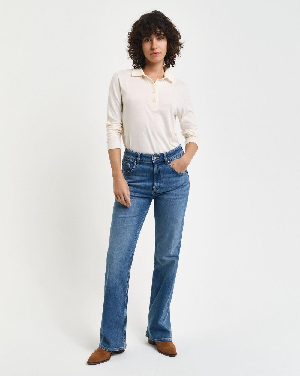 gant Slim Fit Flared Jeans mid blue archive