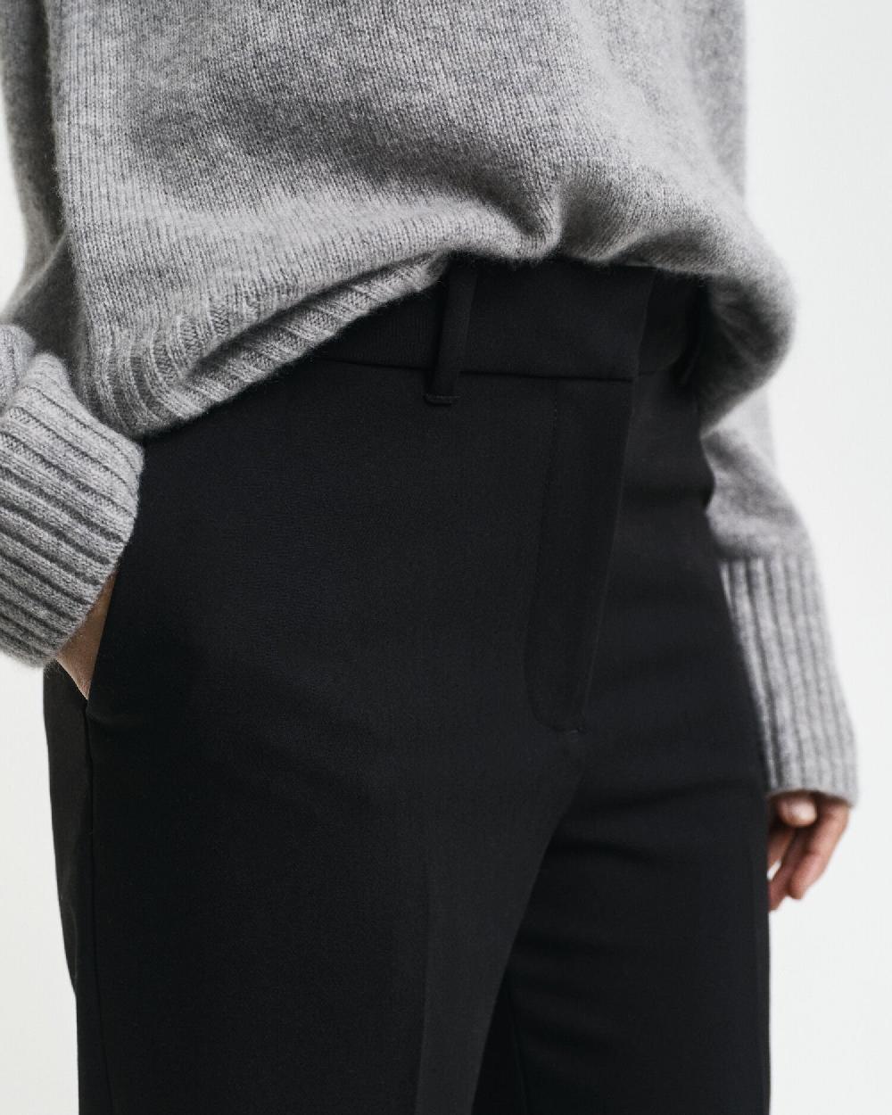 Gant Slim Fit Flared Slacks Black