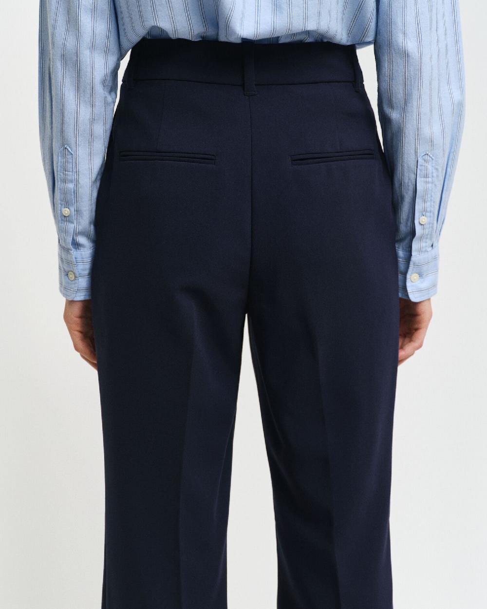 Gant Slim Fit Flared Slacks Evening Blue