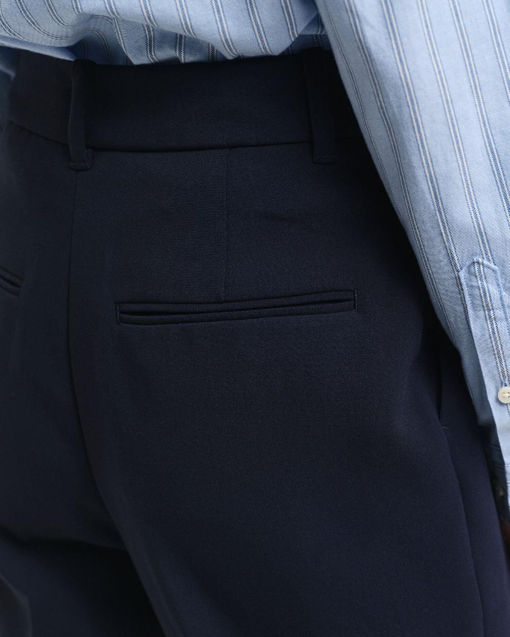 Gant Slim Fit Flared Slacks Evening Blue