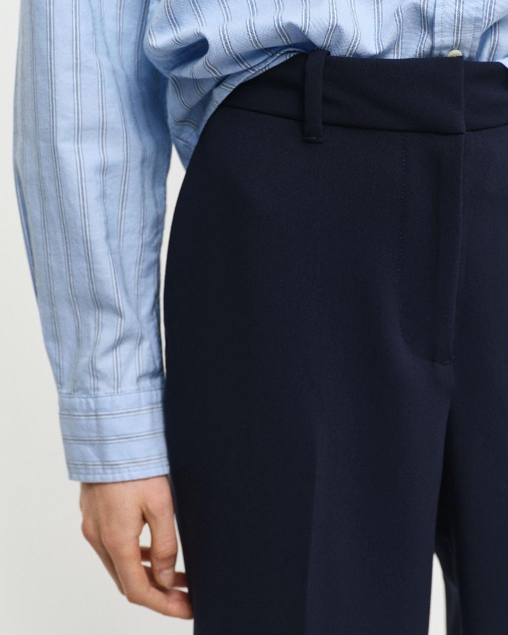 Gant Slim Fit Flared Slacks Evening Blue