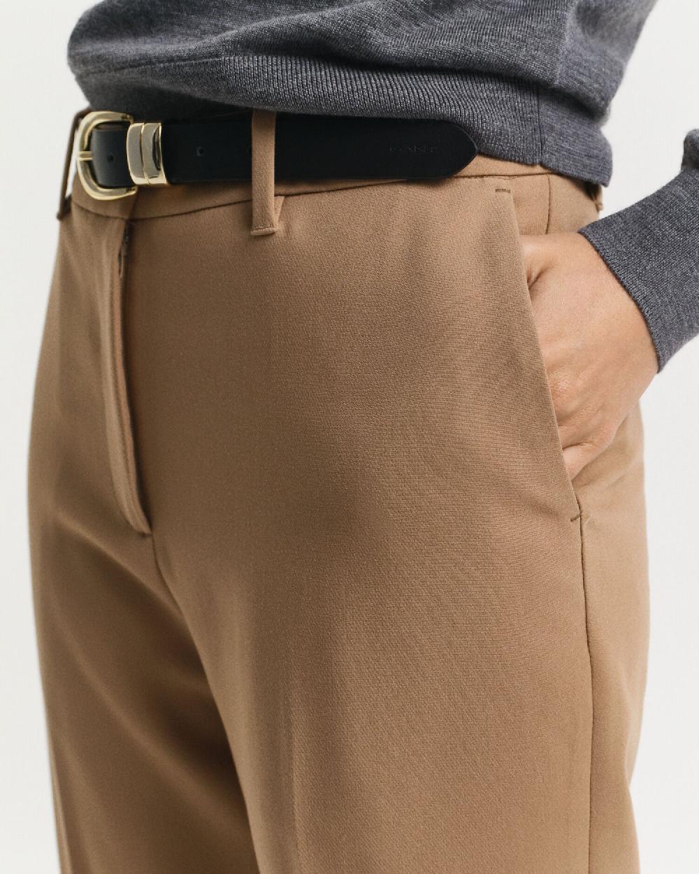 Gant Slim Fit Flared Slacks Warm Khaki