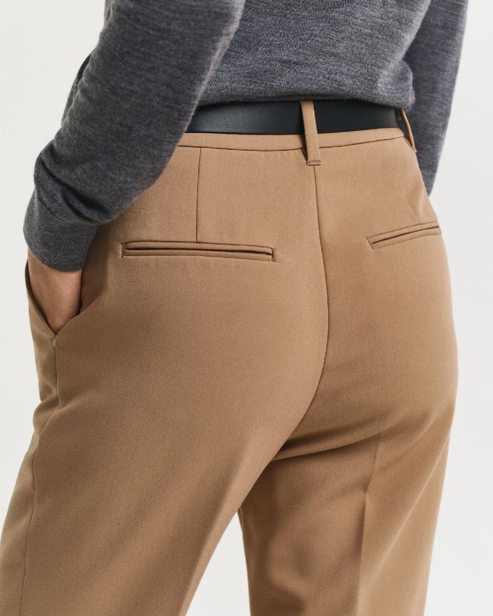 Gant Slim Fit Flared Slacks Warm Khaki
