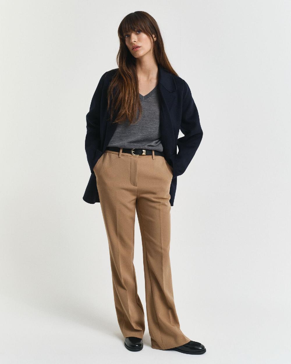 gant Slim Fit Flared Slacks warm khaki
