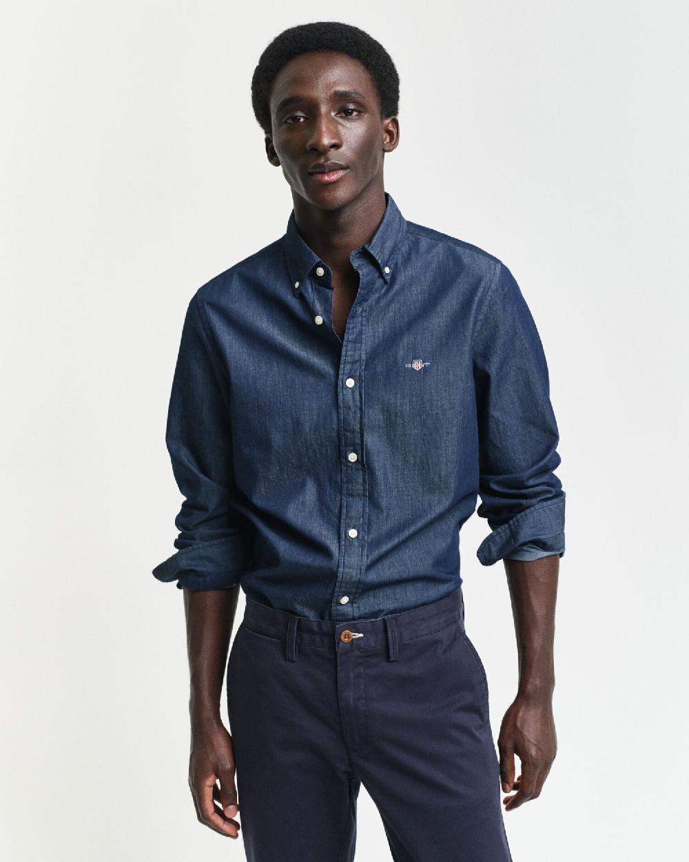 gant Slim Fit Indigo Shirt dark indigo