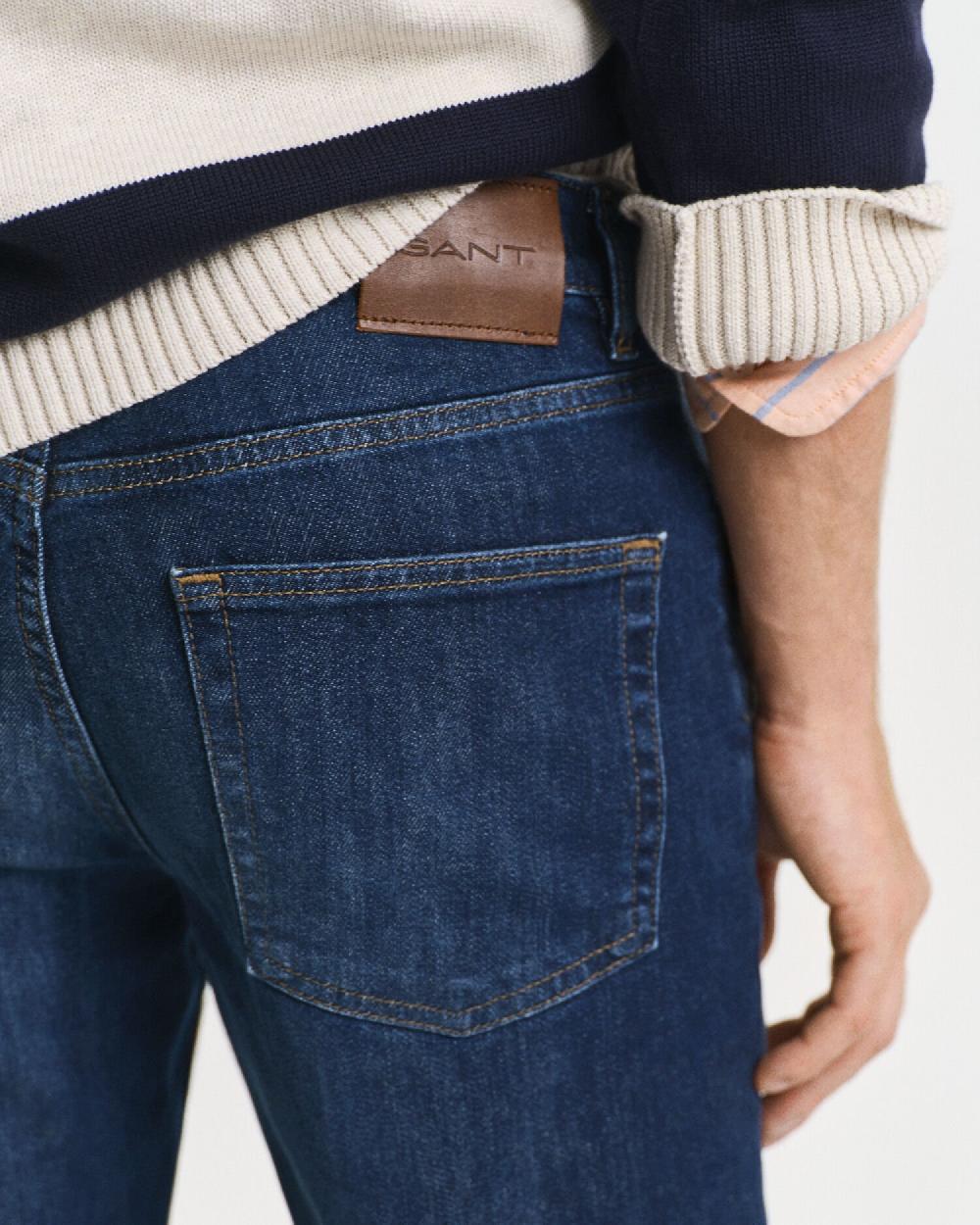 Gant Slim Fit Jeans Dark Blue Worn In
