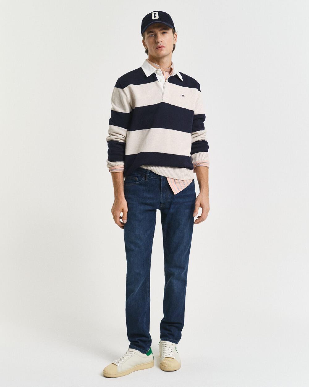 gant Slim Fit Jeans dark blue worn in