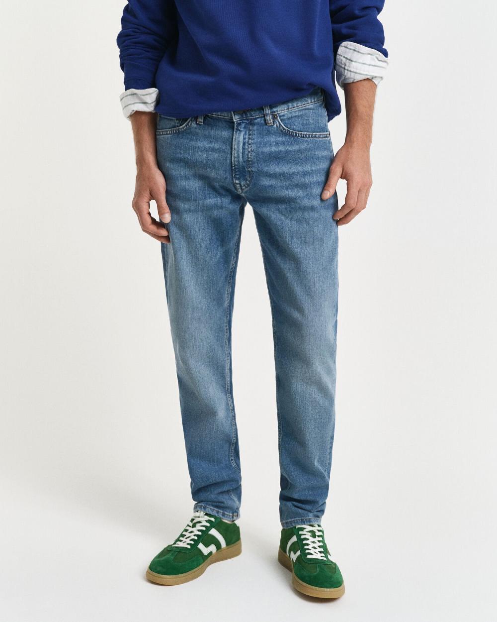 Gant Slim Fit Jeans Mid Blue Worn In