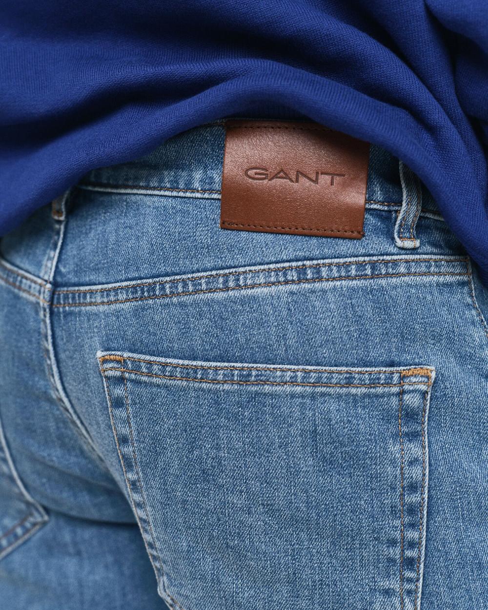 Gant Slim Fit Jeans Mid Blue Worn In