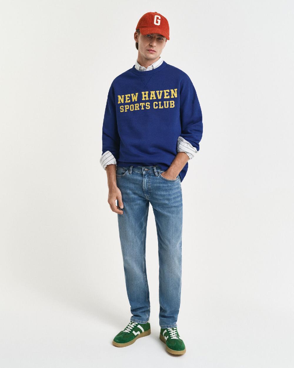 gant Slim Fit Jeans mid blue worn in