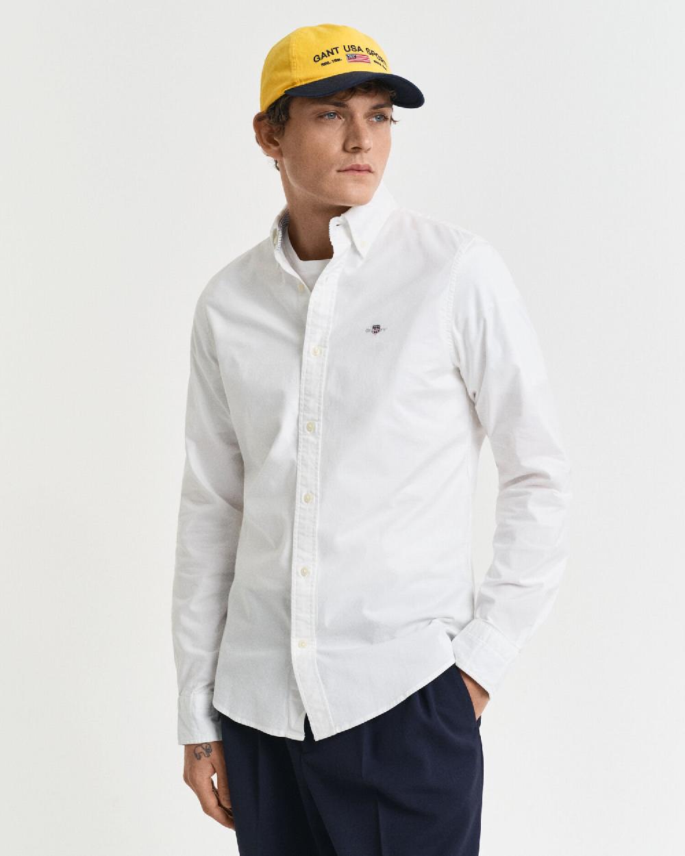 Gant Slim Fit Oxford Stretch Shirt White