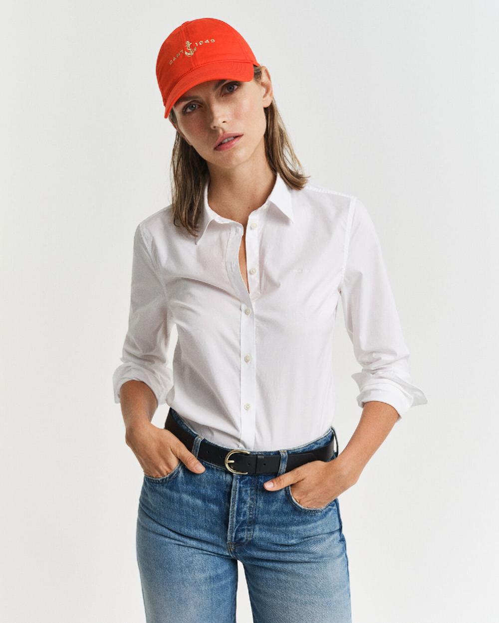 gant Slim Fit Poplin Shirt white