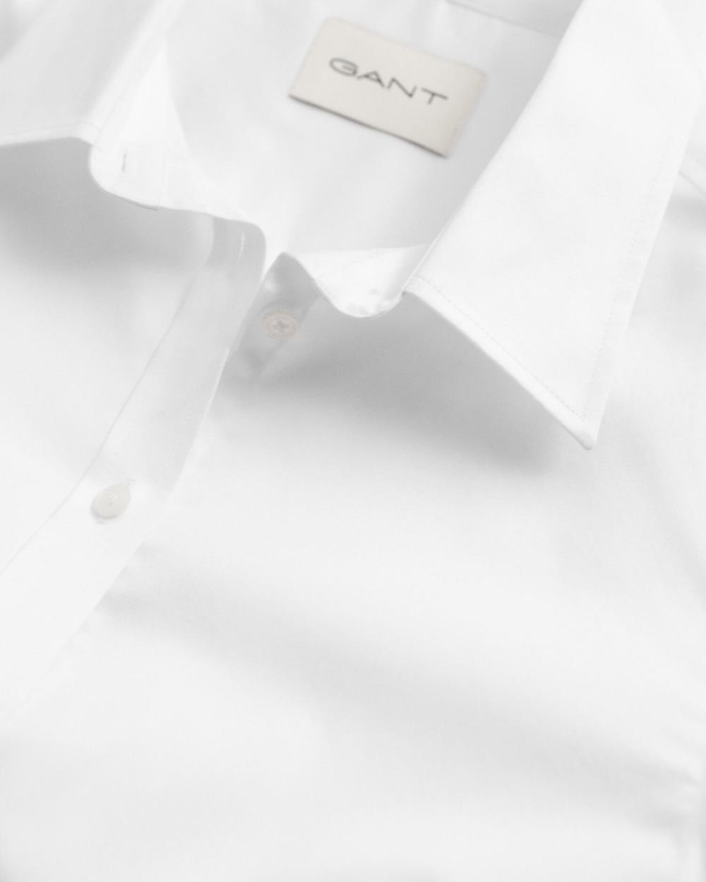 Gant Slim Fit Sateen Shirt White