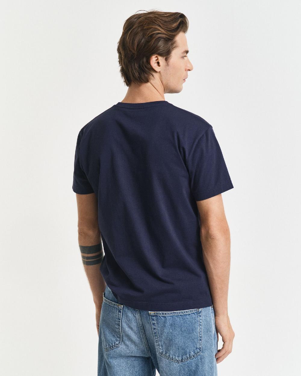 Gant Slim Fit Shield T-Shirt Evening Blue