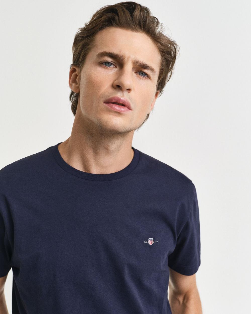 Gant Slim Fit Shield T-Shirt Evening Blue