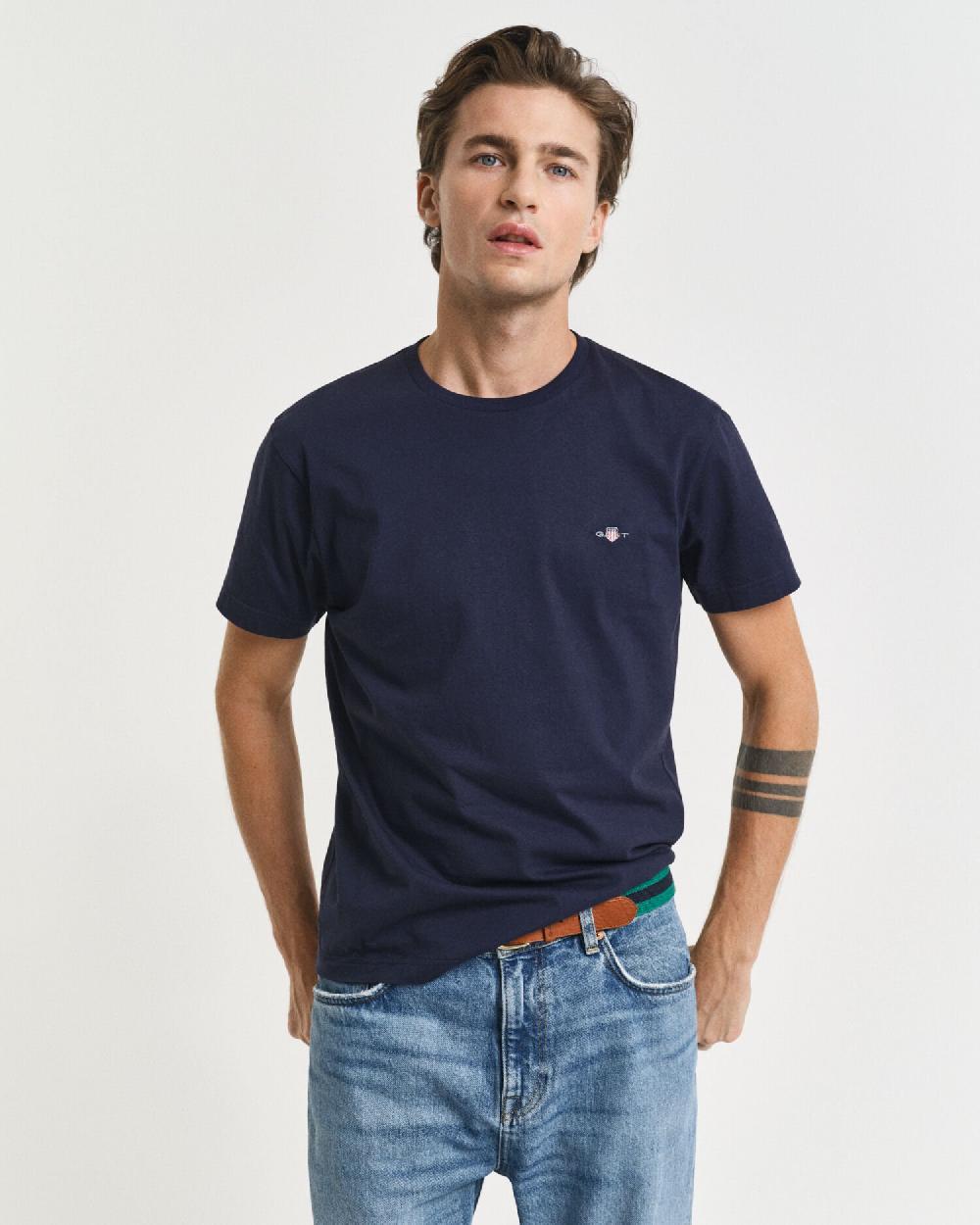 gant Slim Fit Shield T-Shirt evening blue