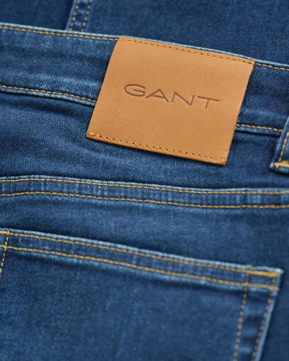 Gant Slim Fit Stretch Jeans Dark Blue Broken In