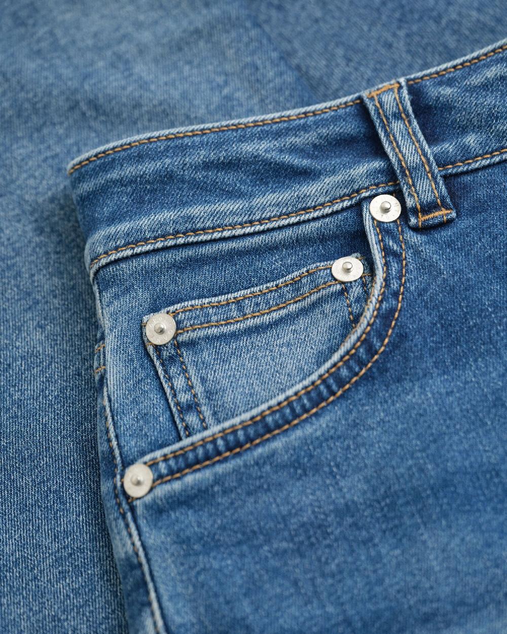 Gant Slim Fit Stretch Jeans Mid Blue Broken In