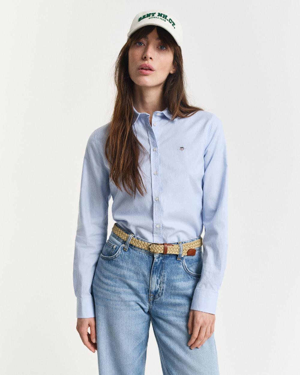 gant Slim Fit Stretch Oxford Shirt light blue