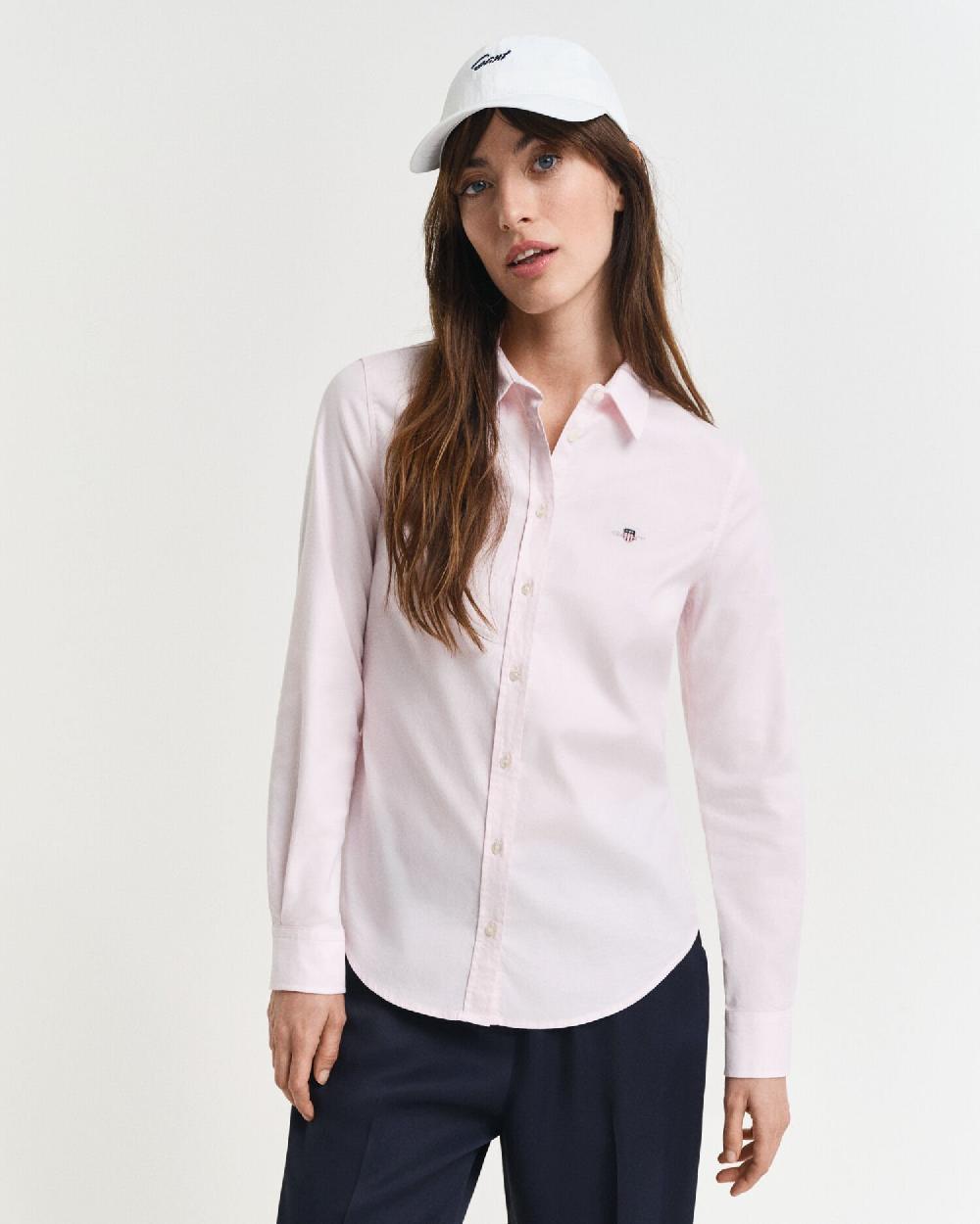 Gant Slim Fit Stretch Oxford Shirt Light Pink