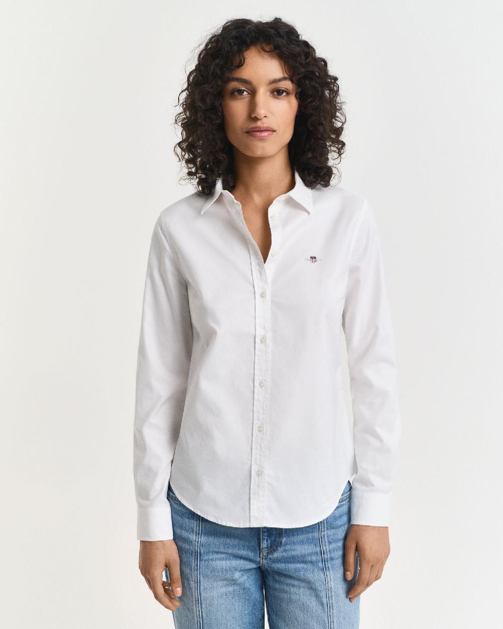 Gant Slim Fit Stretch Oxford Shirt White