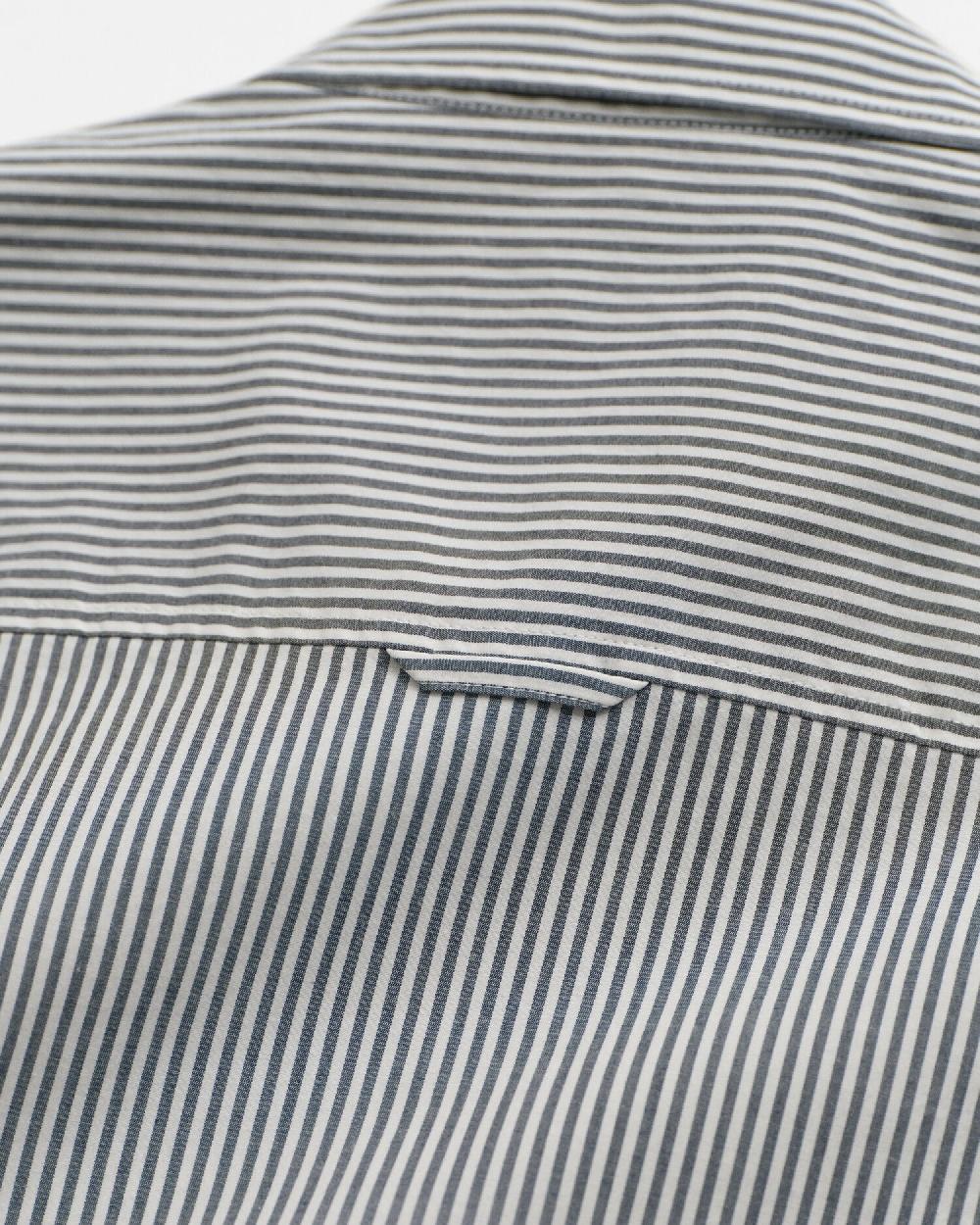 Gant Slim Fit Striped Poplin Shirt Evening Blue