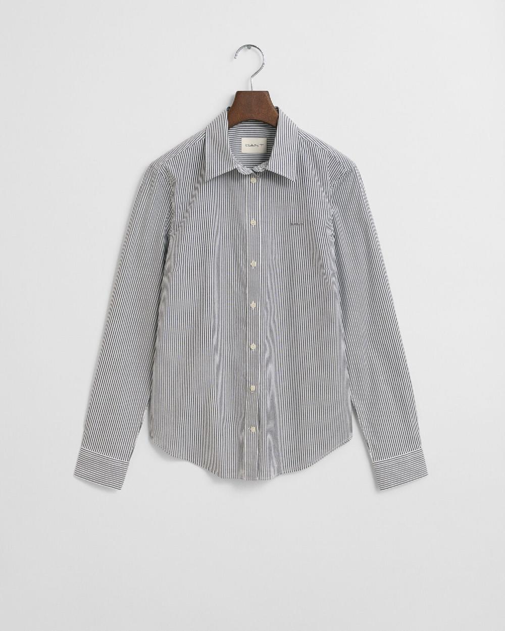 gant Slim Fit Striped Poplin Shirt evening blue
