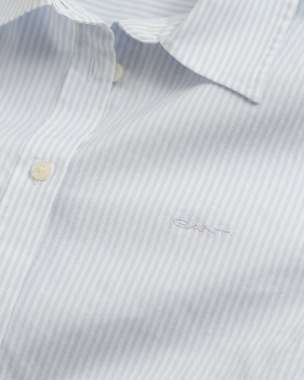 Gant Slim Fit Striped Poplin Shirt Light Blue