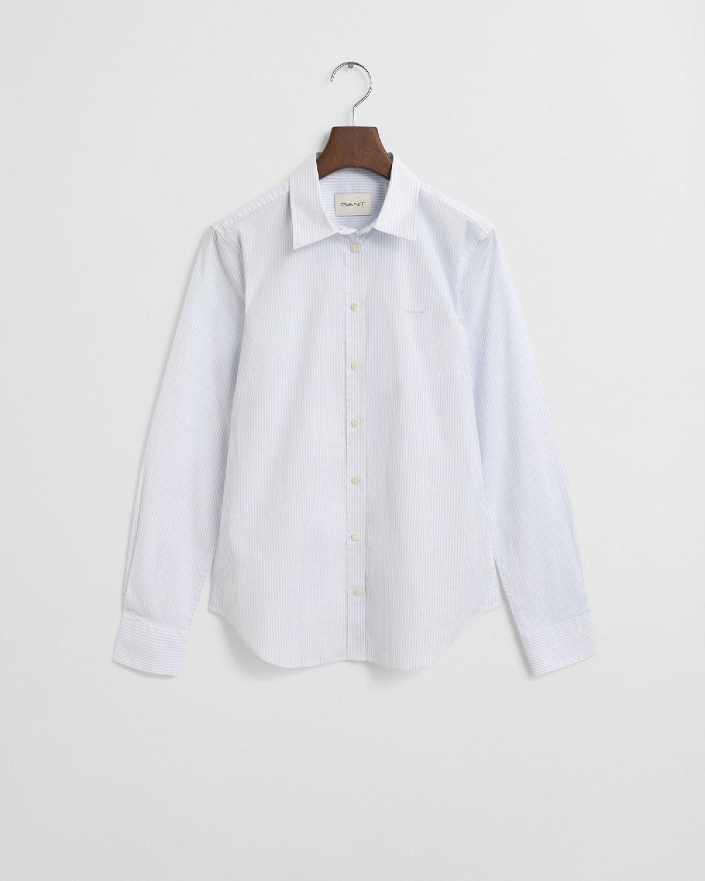 gant Slim Fit Striped Poplin Shirt light blue