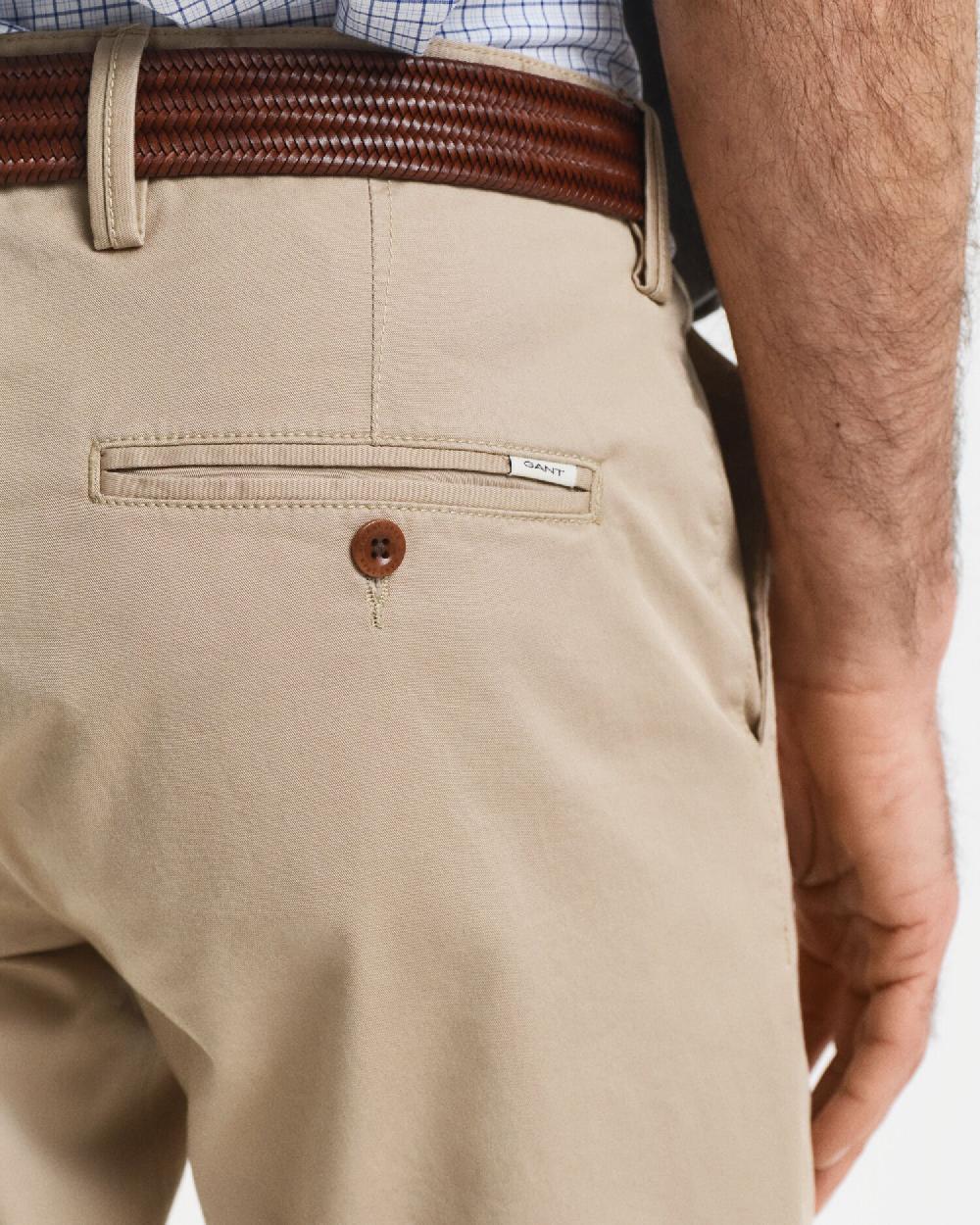 Gant Slim Fit Twill Chinos Dark Khaki