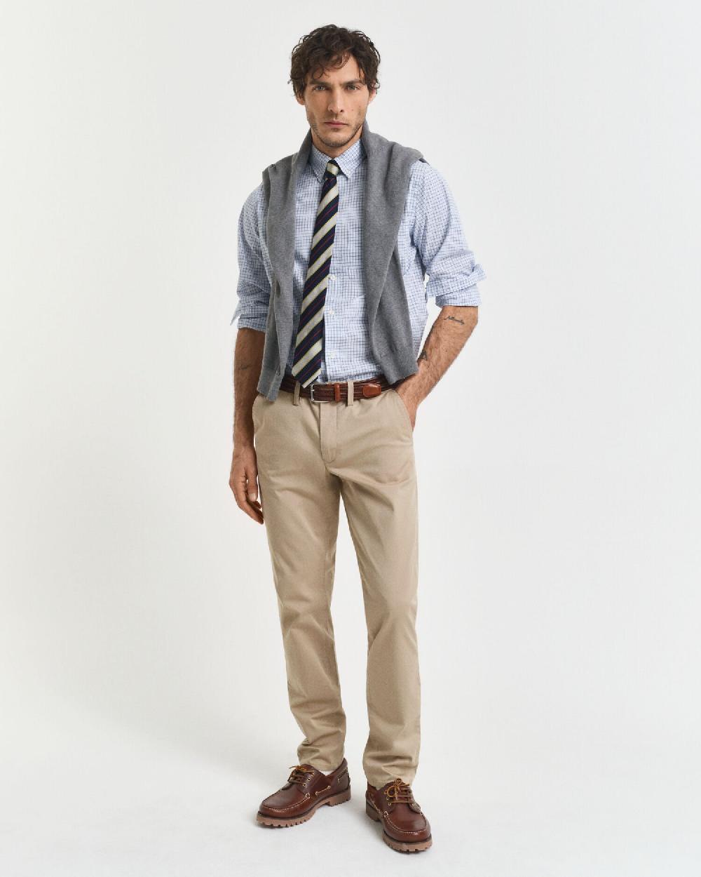 gant Slim Fit Twill Chinos dark khaki