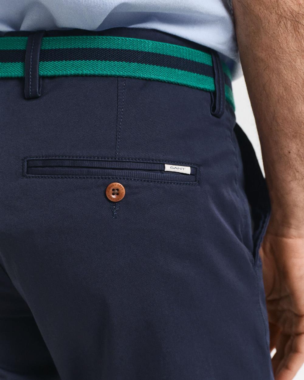 Gant Slim Fit Twill Chinos Marine
