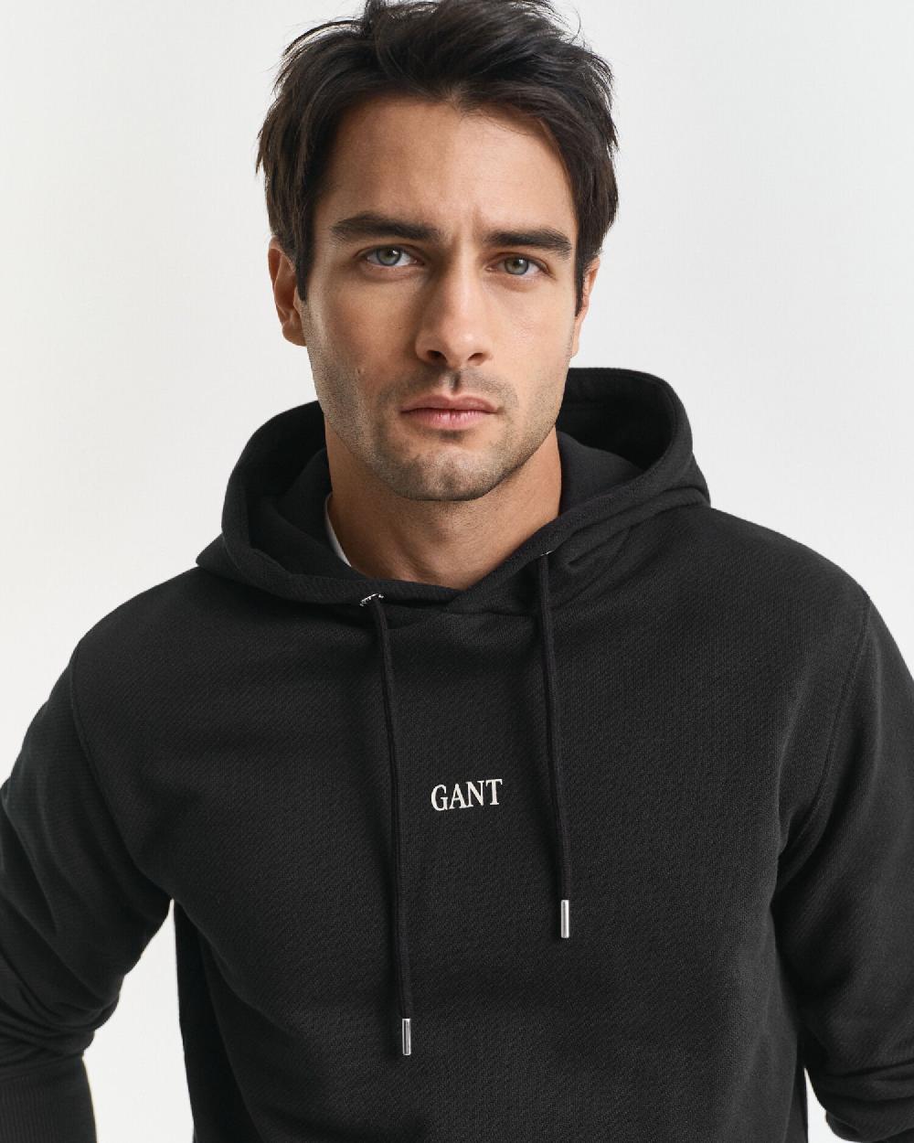 Gant Small Graphic Hoodie Black