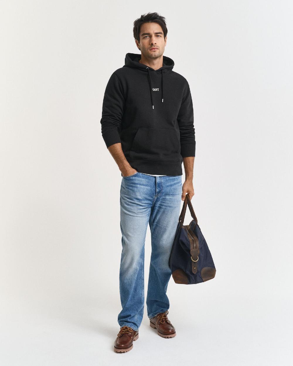Gant Small Graphic Hoodie Black