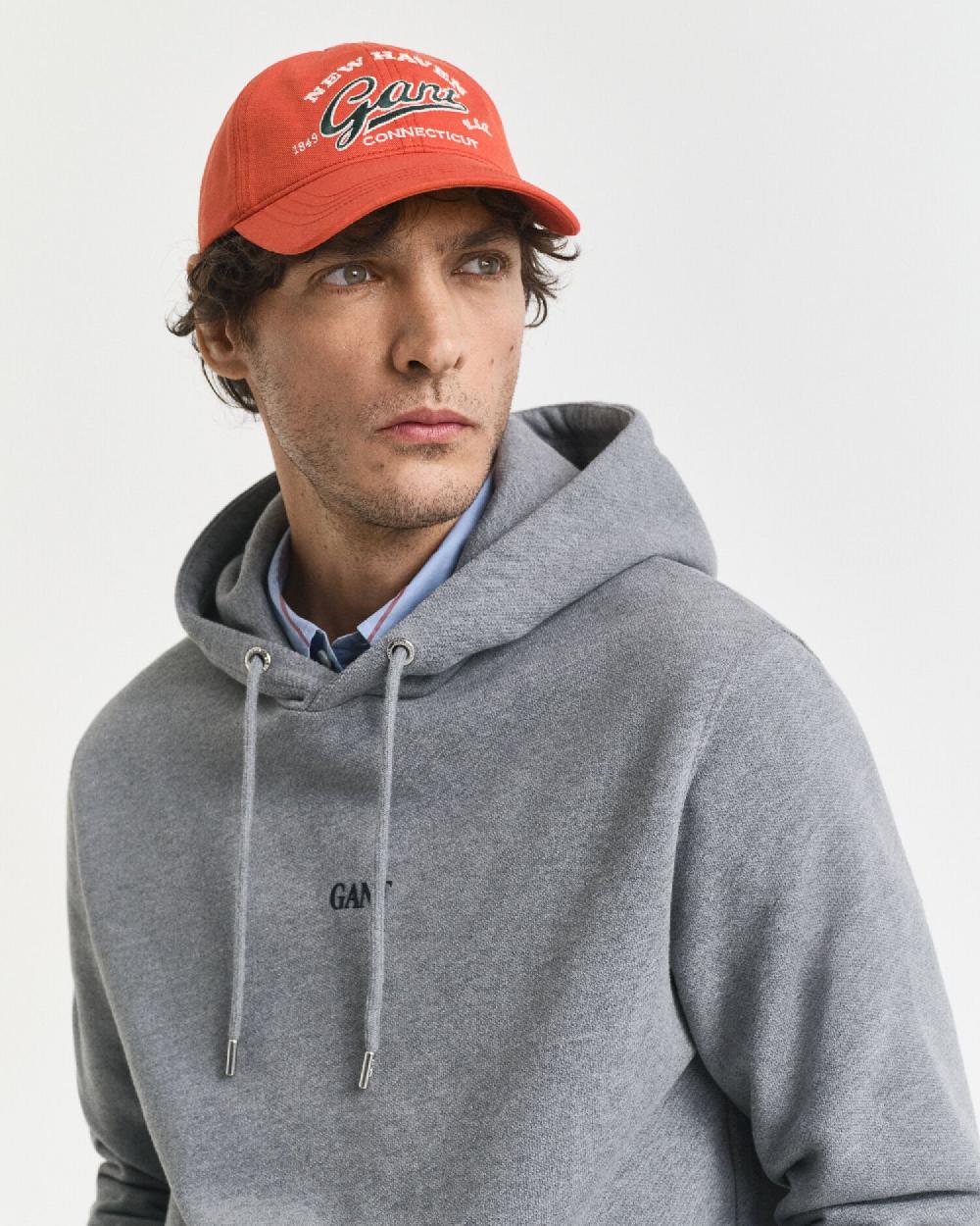 Gant Small Graphic Hoodie Grey Melange