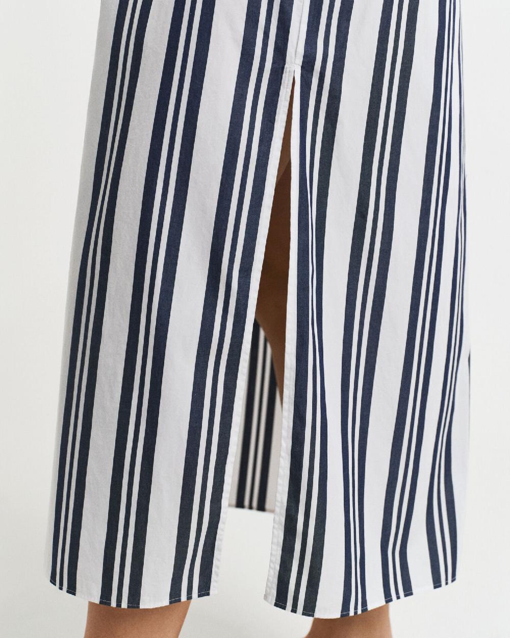 Gant Striped Caftan Dress Classic Blue