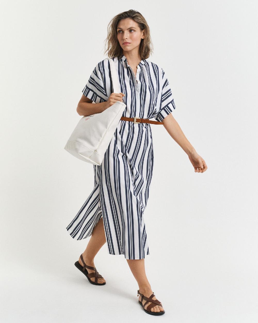 gant Striped Caftan Dress classic blue