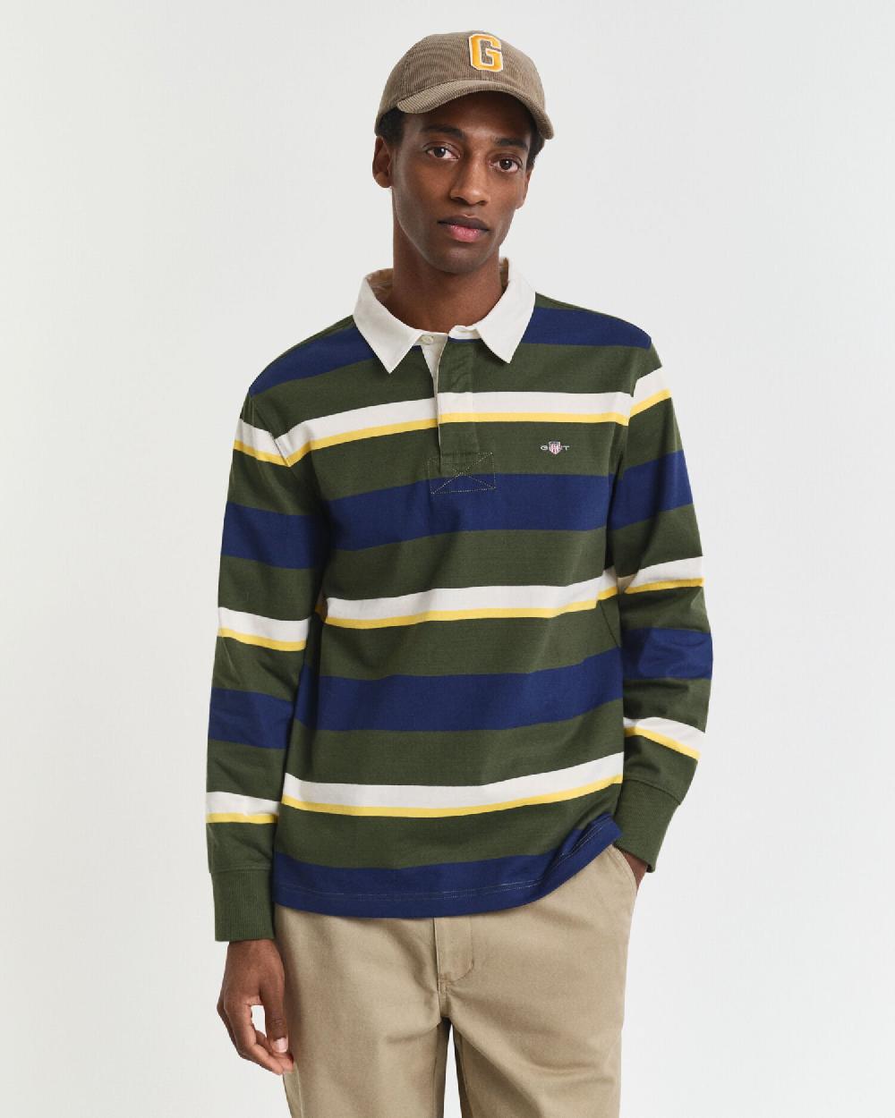 gant Striped Heavy Rugger country green