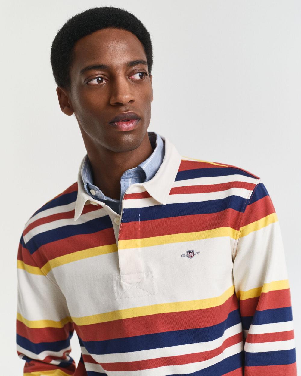 Gant Striped Heavy Rugger Modern Rust