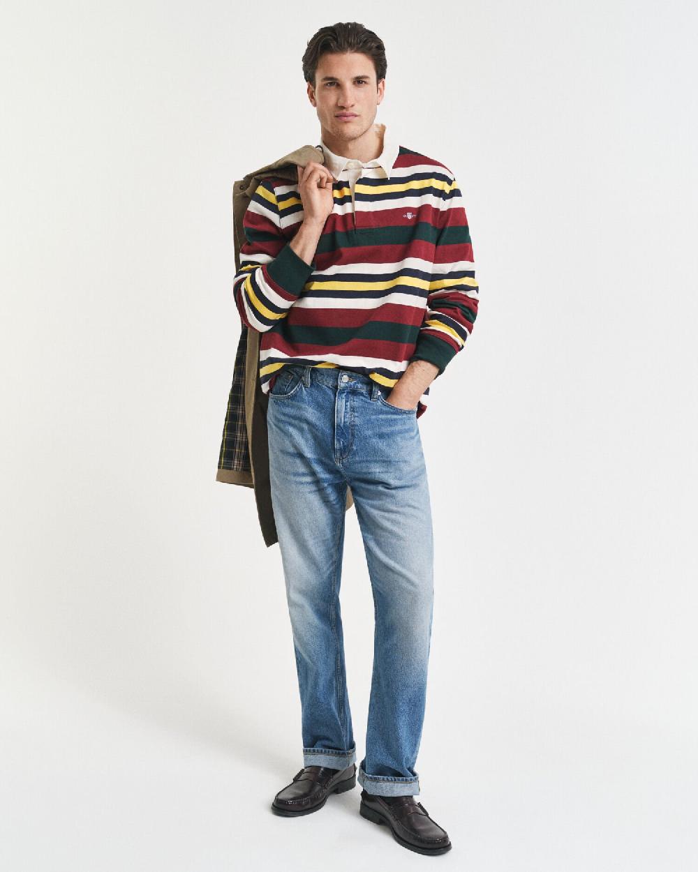 Gant Striped Heavy Rugger Tartan Green
