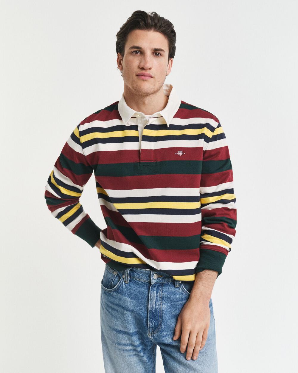 gant Striped Heavy Rugger tartan green