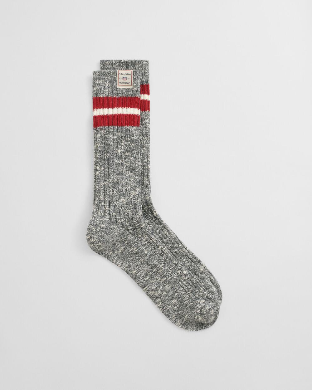 gant Striped Melange Socks charcoal melange