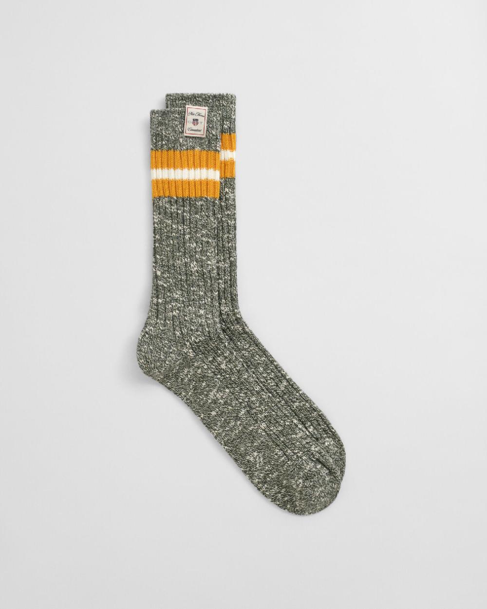 gant Striped Melange Socks moss green