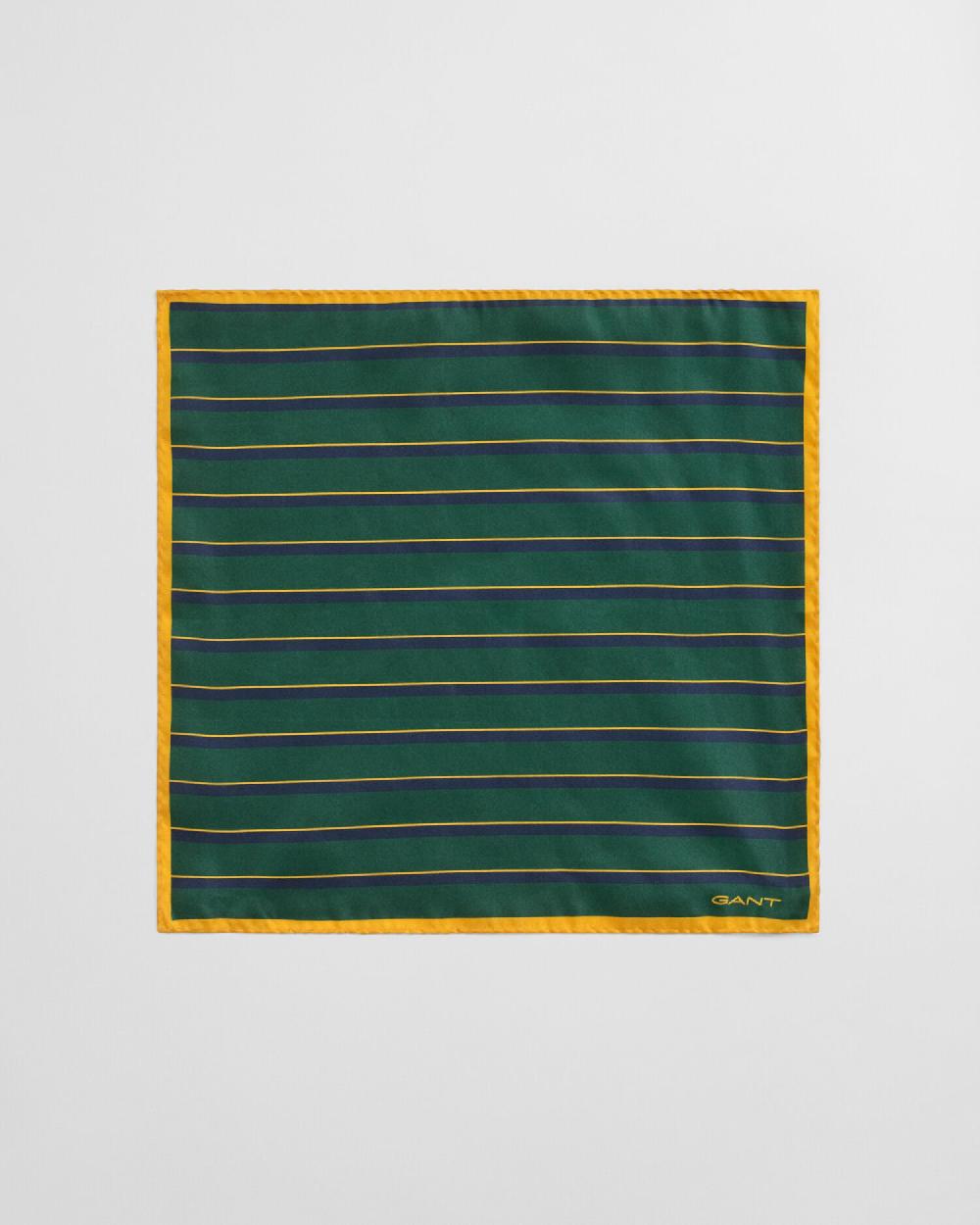 gant Striped Pocket Square forest green