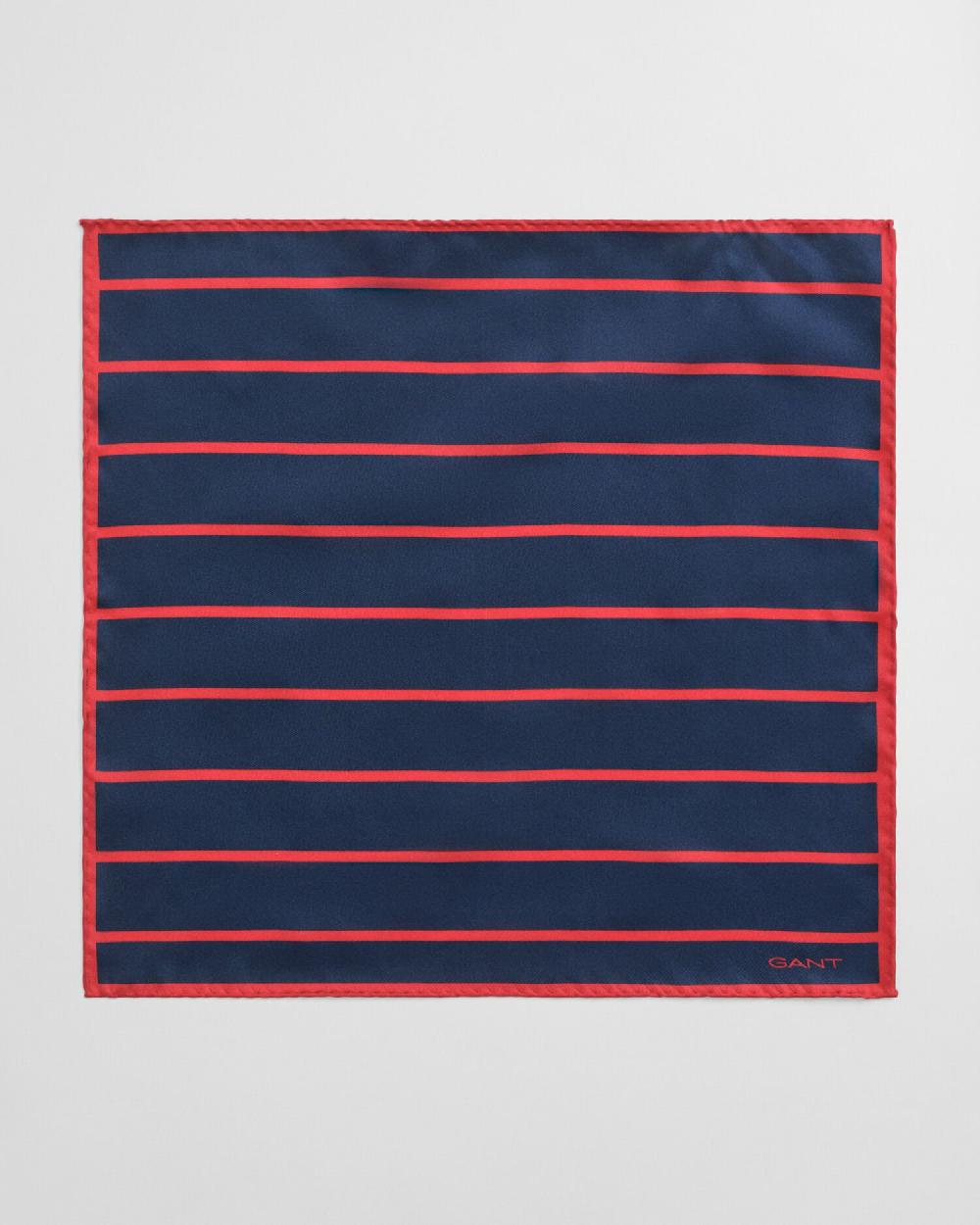 gant Striped Pocket Square ruby red